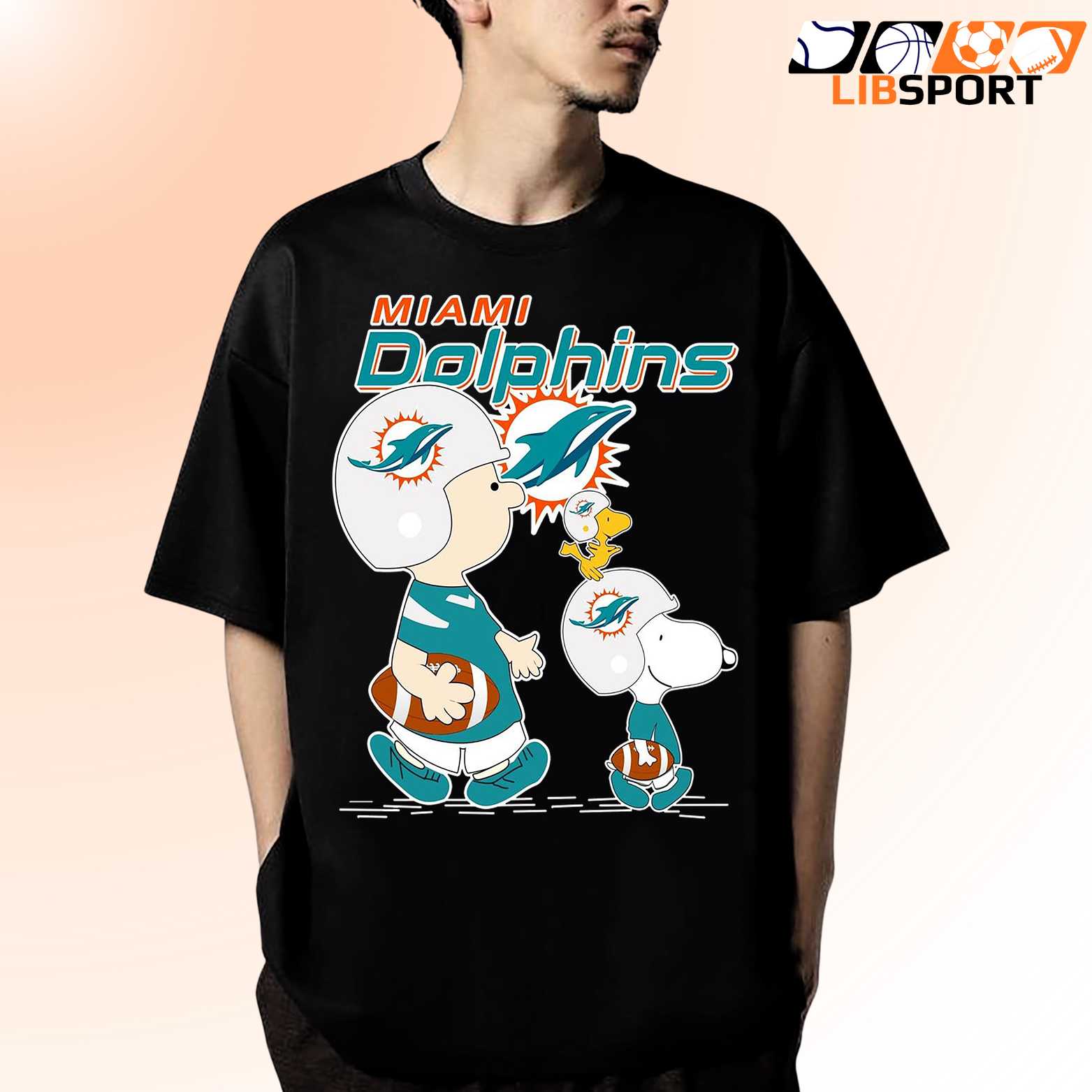 Snoopy Miami Dolphins Graphic Tee, Miami Dolphins Nfl Shirt